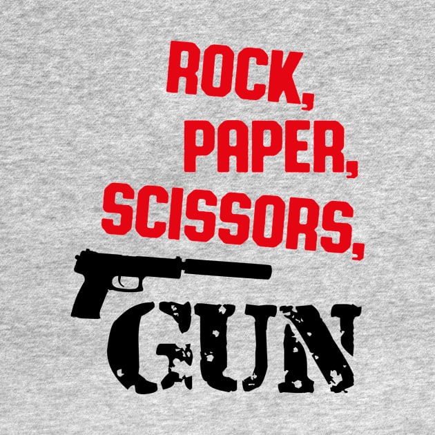 Rock, Paper, Scissors, Gun (Red) by nektarinchen